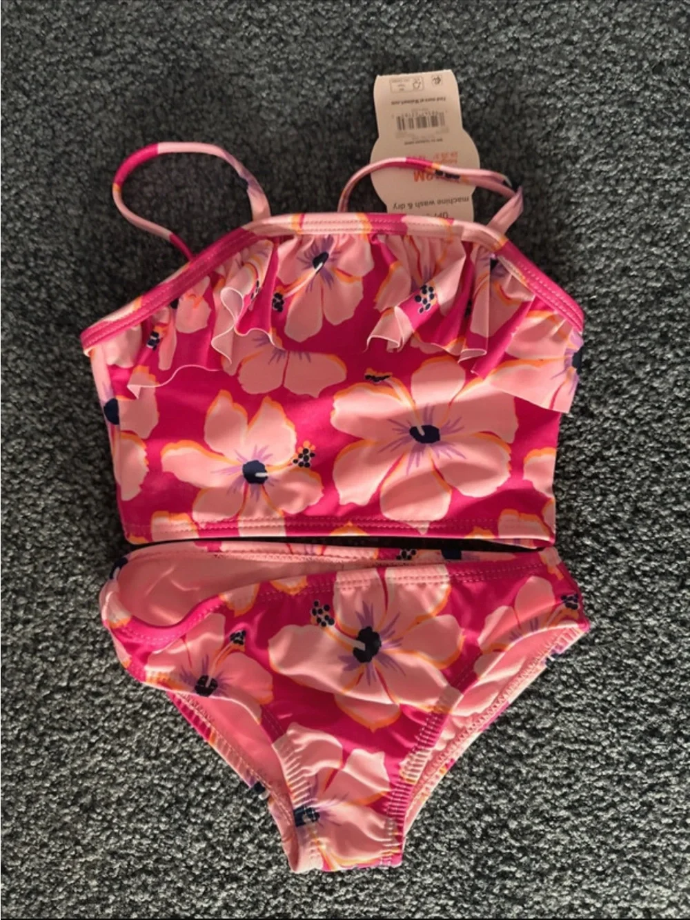 wonder nation Pink Floral Two-Piece Swim Set
